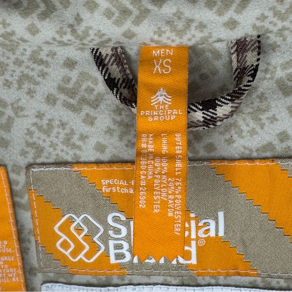 SPECIAL BLEND Men’s Checkered Snowboard Ski Jacket Waterproof Brown & Tan XS - Picture 3 of 15